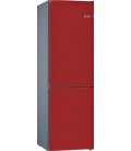 Frigorífico Bosch Combi. Medidas 203 x 60 cm. Color Rojo Cereza. Modelo KVN39IR3A